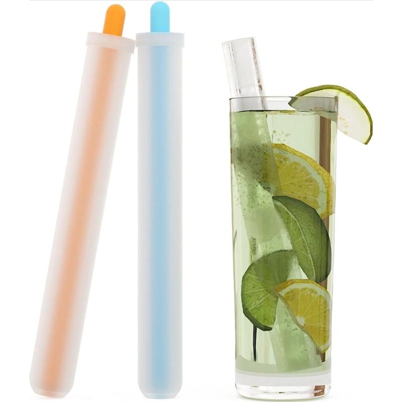Silicone Ice Straw Mold Reusable Drinking Straw Mould Milkshakes Ice Straw Maker Tool for DIY Beverage Milk Teas Straw