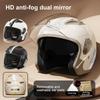 Motorcycle 3/4 Half Helmet Eye And Face Protection Dual Lens Comfortable Detachable Lining Ventilation Open Face Helmet for Men