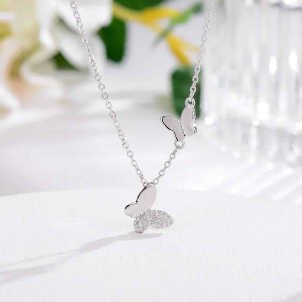 925 Silver Butterfly Pendant Necklace for Women Elegant and Minimalist