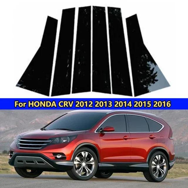 Car Window Door Column B Pillars Post Cover Trim For Honda Accord Civic CRV Jazz HRV Black Carbon Fiber Mirror Effect PC Sticker