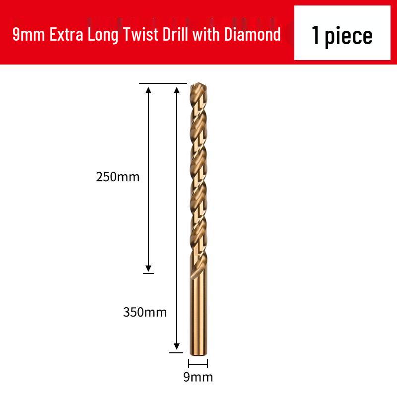 Cobalt Extra-Long High-Strength Alloy Twist Drill Bit for Stainless Steel and Woodworking
