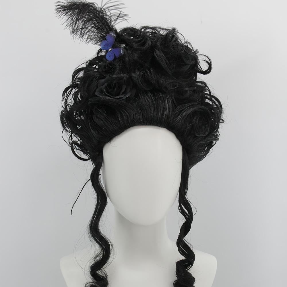 Queen Style Pink Grand Curly Cosplay Wig 18th Century Colonial Lady Wig  for Easy Styling