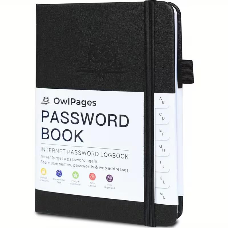 

Password Book with Alphabetical Tabs Password Keeper Book Website Address Internet Password Logbook Password Notebook чорний