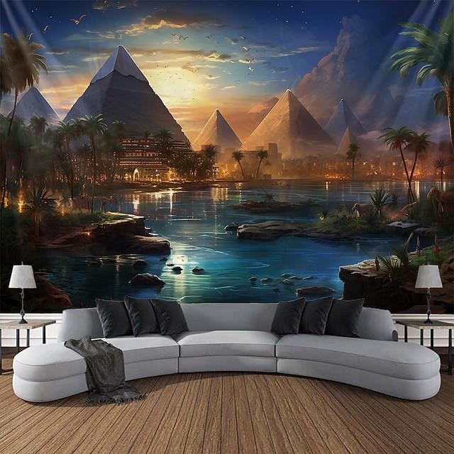 Tapestry Egyptian pyramid wall art large 75x100