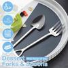 Good-12PCS Dessert Spoons And Forks Set Shovel Shape Ice Cream Spoons Set Kit Mini Shovel Spoons For Coffee Yogurt Cake Fruit