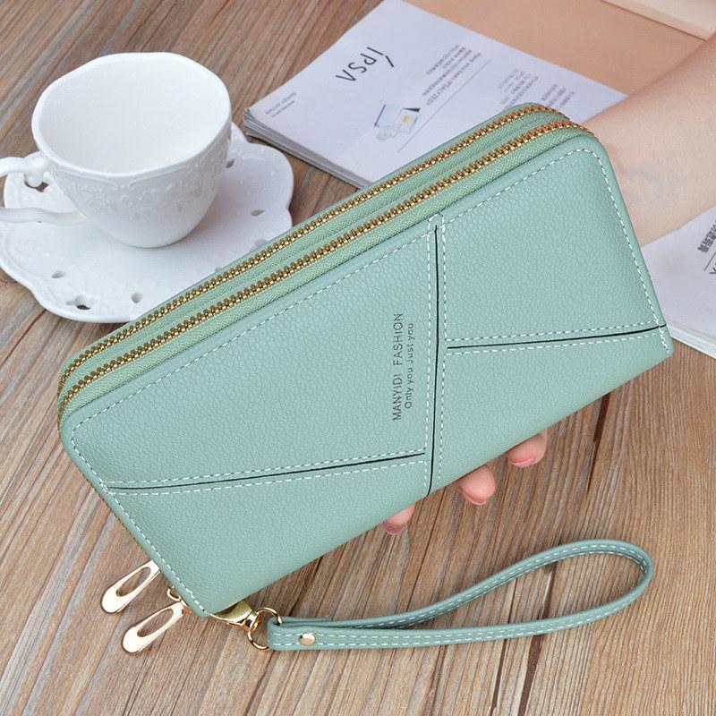 Сумки с двойной молнией для женщин модные винтажные дизайнерские сумки для телефонов сумки из искусственной кожи кошелек кошелек сумка для денег 195954cm зелёный 1000₽