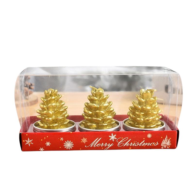 Christmas 3 Pcs Santa Claus Snowflake Reindeer Bear Candles Party Gifts Decor