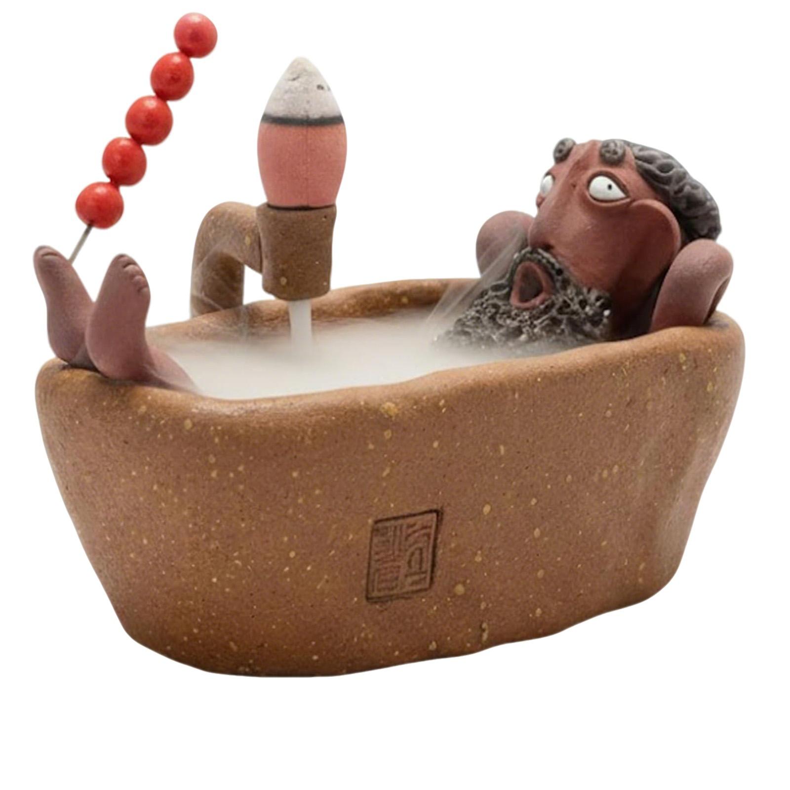 

Handmade Bath Guy Ceramic Incense Holder, Hand-Pinched Ceramic Bath Guy Incense Holder, Weird Art Aroma Burner, Ashtray & Desk Decor Gift One Size