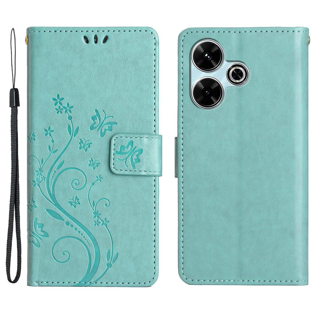 Für Xiaomi Redmi 13 5G/13 4G Hülle PU Leder Handyhülle mit Geldbörse und Umhängeband