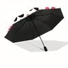 1pc Floral Pattern Automatic Folding Umbrella - Portable Foldable Design with 8 Ribs, Durable Plastic & Iron Frame Y250725076