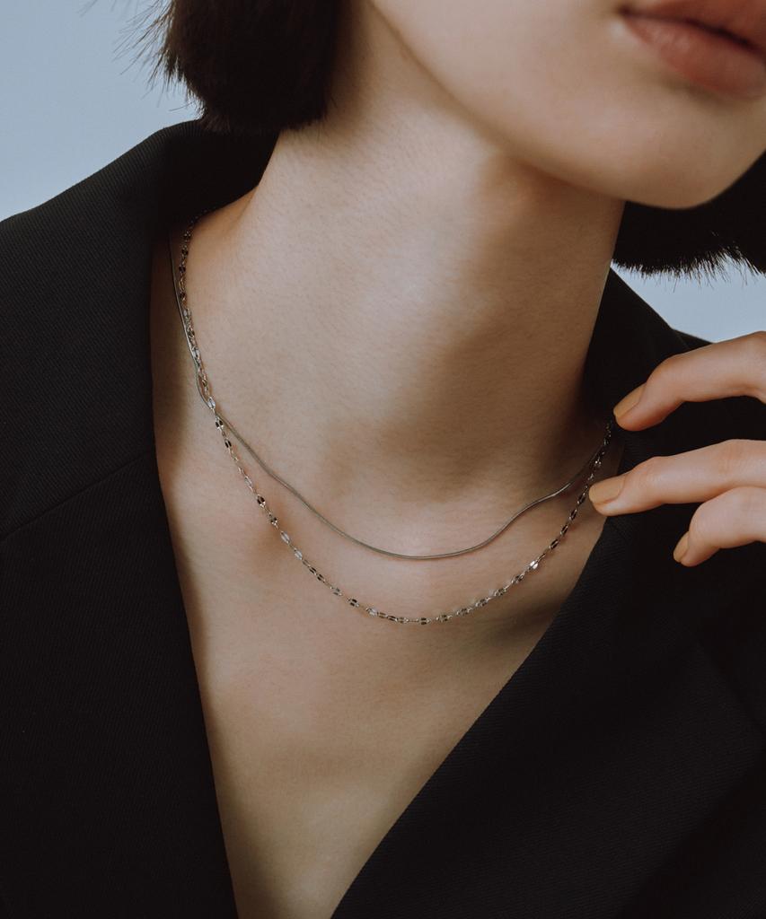Novice Tokyo Petal & Round Chain Necklace [Stainless] / Silver