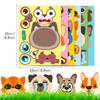 6 Photos/package Cat and Dog Face Change Stickers DIY Face Change Puzzle Stickers Make A Face Toy Waterproof Stickers