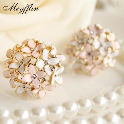Boucles d'oreilles pour femmes femme 2019 Boucle d'oreille cristal fleur trèfle Boucle d'oreille bijoux Brincos