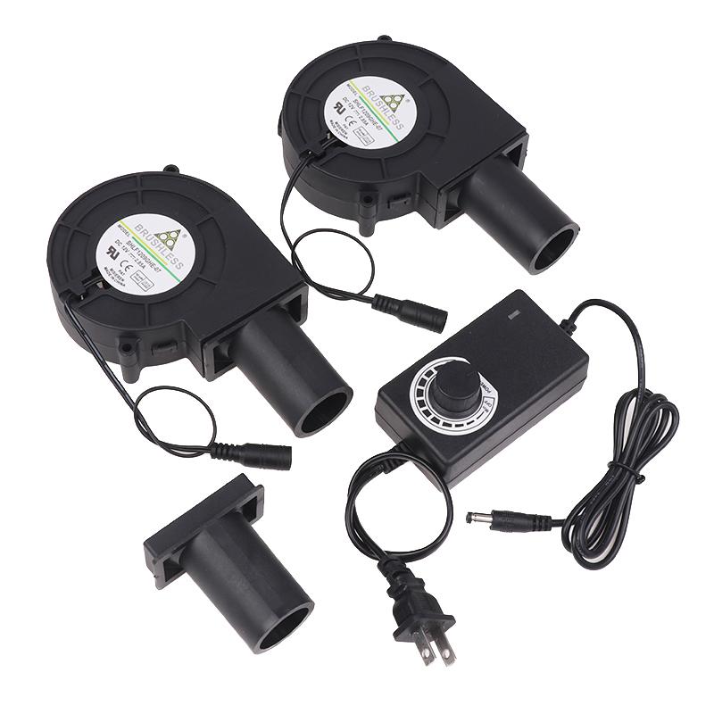 220V'den 12V'a Ayarlanabilir Blower Fan Büyük Hava Hacimli Turbo Fan Dış Mekan Kamp Barbekü Pişirme Kömür Başlatıcı İçin
