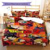 Son Goku Pattern Bedding,Quilt Set Quilt Cover Pillowcase Home Birthday Gift (1 * duvet cover + 2 * pillowcase, without core)