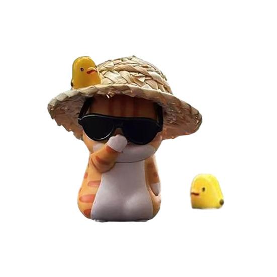 Mini Cat Figurines Car Dashboard Decoration Cute Cat Car Interior Accessories for Home Office Desk Automotive Decor