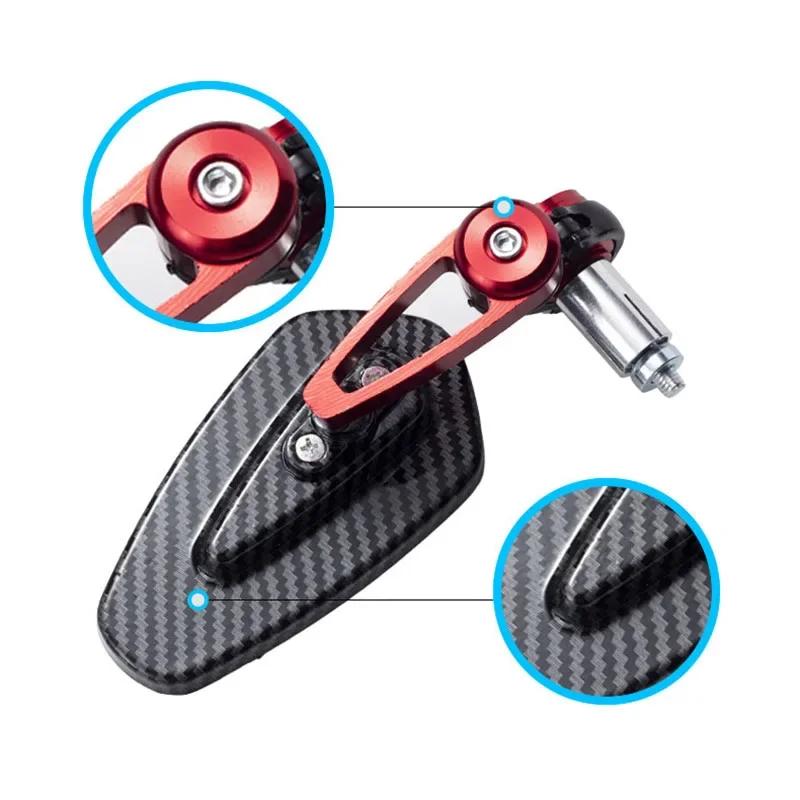 2024 New Motorcycle Rearview Mirror Carbon Fiber Pattern Handlebar Mirror Modified Inverted Rear Mirror Motorbike Accessories