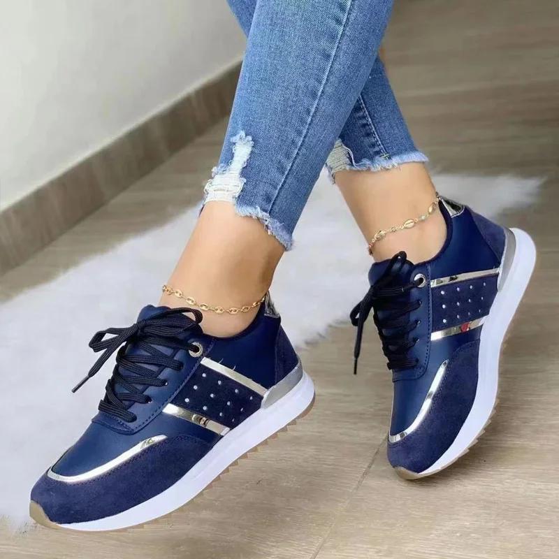 Sneakers Women Platform Shoes Leather Patchwork Woman Casual Shoes Sport Shoes Ladies Outdoor Running Vulcanized