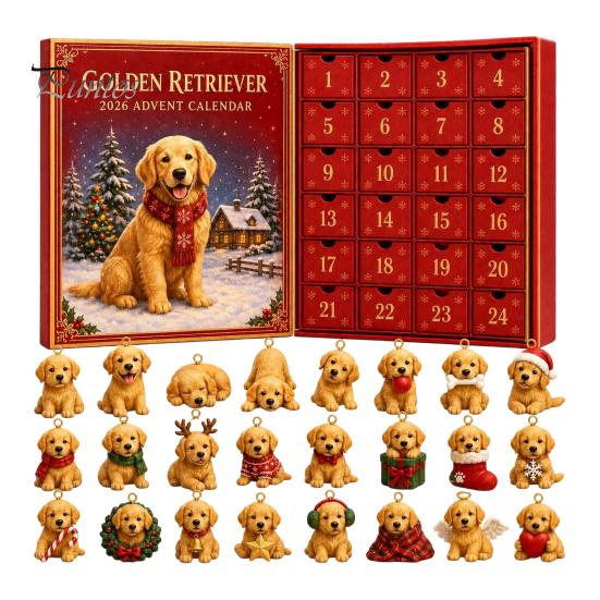 Regalo di Natale per Proprietari di Animali Domestici Calendario dell'Avvento a Tema 2026, Conto alla Rovescia di 24 Giorni con Set Unico Pz Mini Ornamenti 3D Gatto Cane, Regali per le Feste Casa