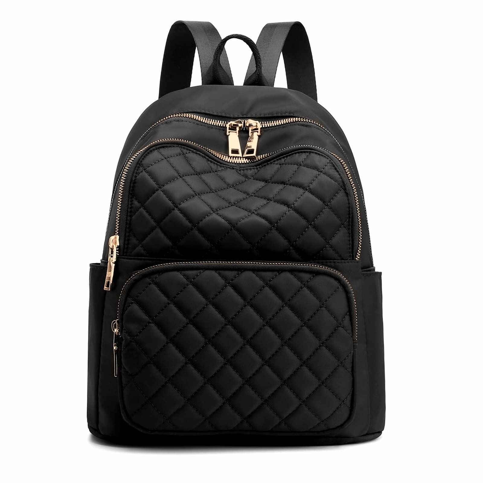 

МАГАЗИН MT Женский Маленький Водонепроницаемый Стеганый Рюкзак, Легкий, Для Ручной Клади с Задним Карманом, Идеально Подходит для Ежедневных Поездок и Студентов, SH370 (черный)