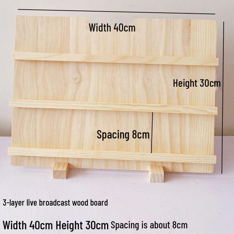 Simple Wooden Multi-Layer Ladder Display Stand – Wearable Nail Design for Desktop Storage