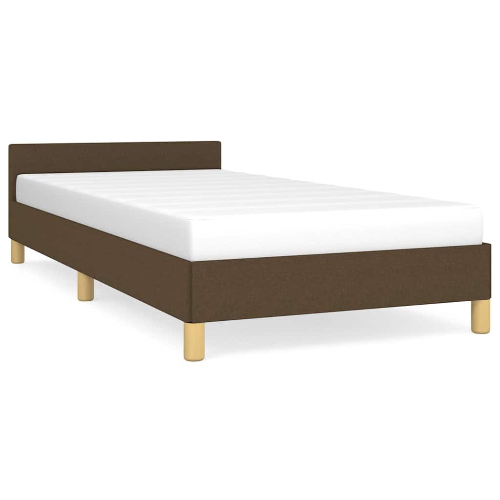 Bed Frame without Mattress Dark Brown 90 x 190 cm Fabric