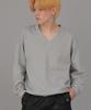Seinteukeulu Bold V-Neck Sweatshirt Bvn-801 Gray