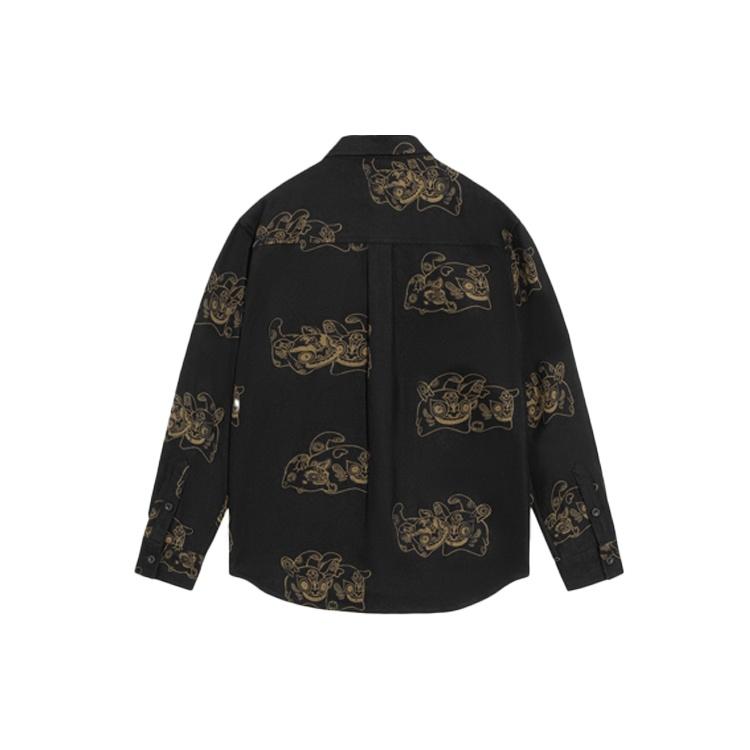 Li-Ning Gold Series Totem Full Print Loose Jacket  Black Gold  Men s ASHS007-2 S