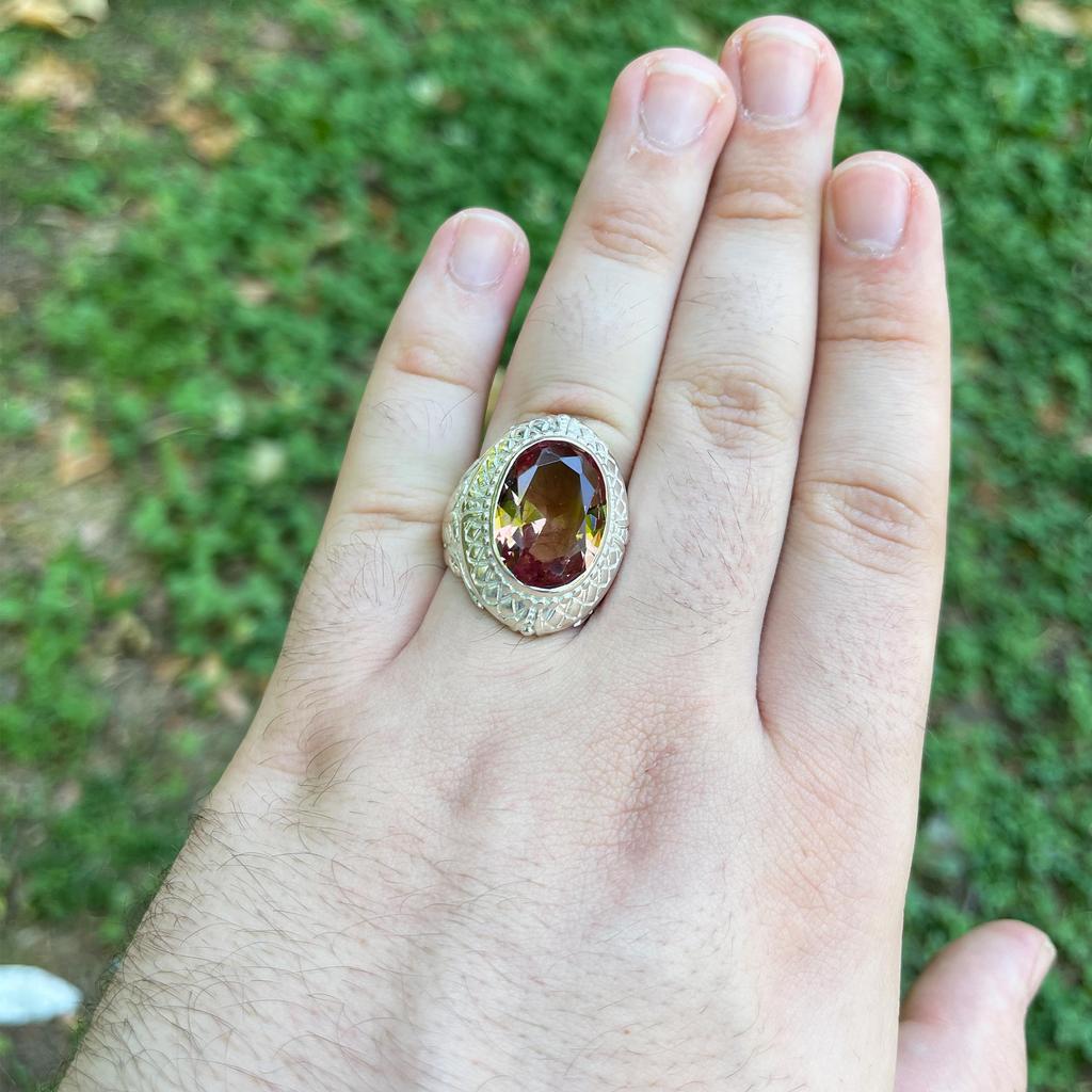 Zultanite Stone Silver Ring, 925K Sultanite Ring, Turkish Diaspore, Oval Zultanite Ring, Stone Changes Color During the Day - Perfect Anniversary Gift