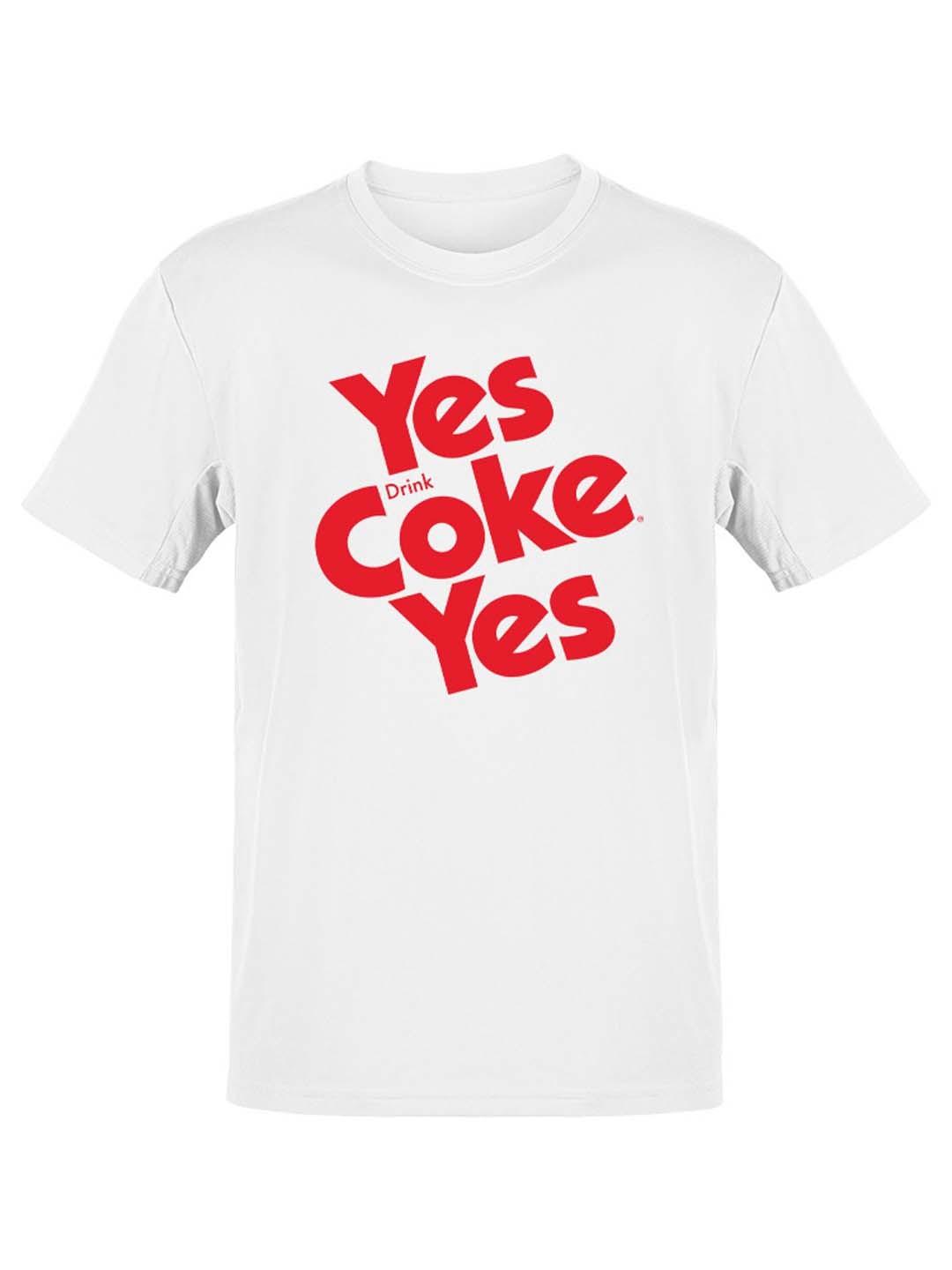 Officially Licensed Coca-Cola Yes Coke Yes Retro Logo Design Mens T-shirt XXL