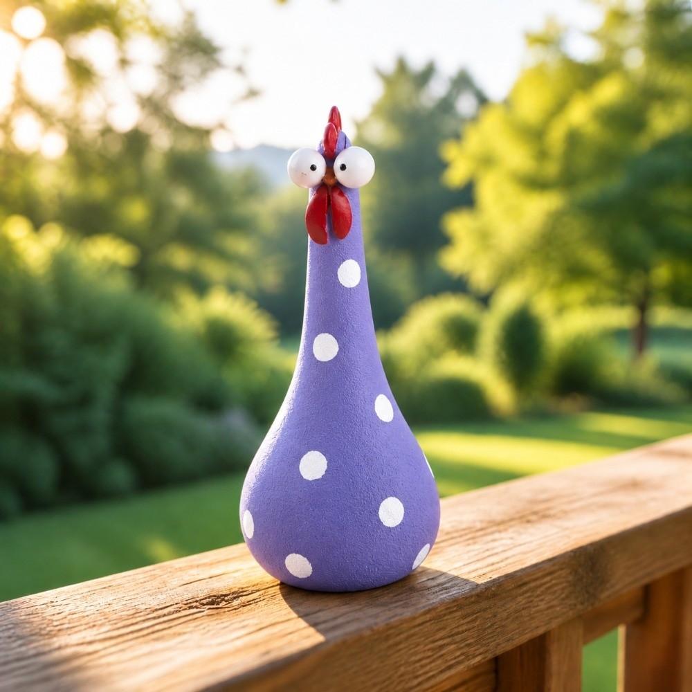Long Neck Chicken Statue Resin Animal Figurines Whimsical Garden Statues  Garden