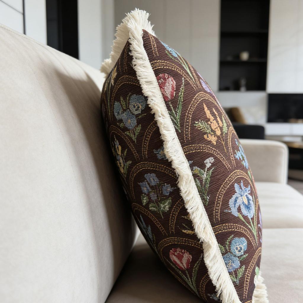 Washable Modern Farmhouse Couch Sofa Living Room Outdoor Cushion Decorative Tassel Couch Throw Pillow Covers