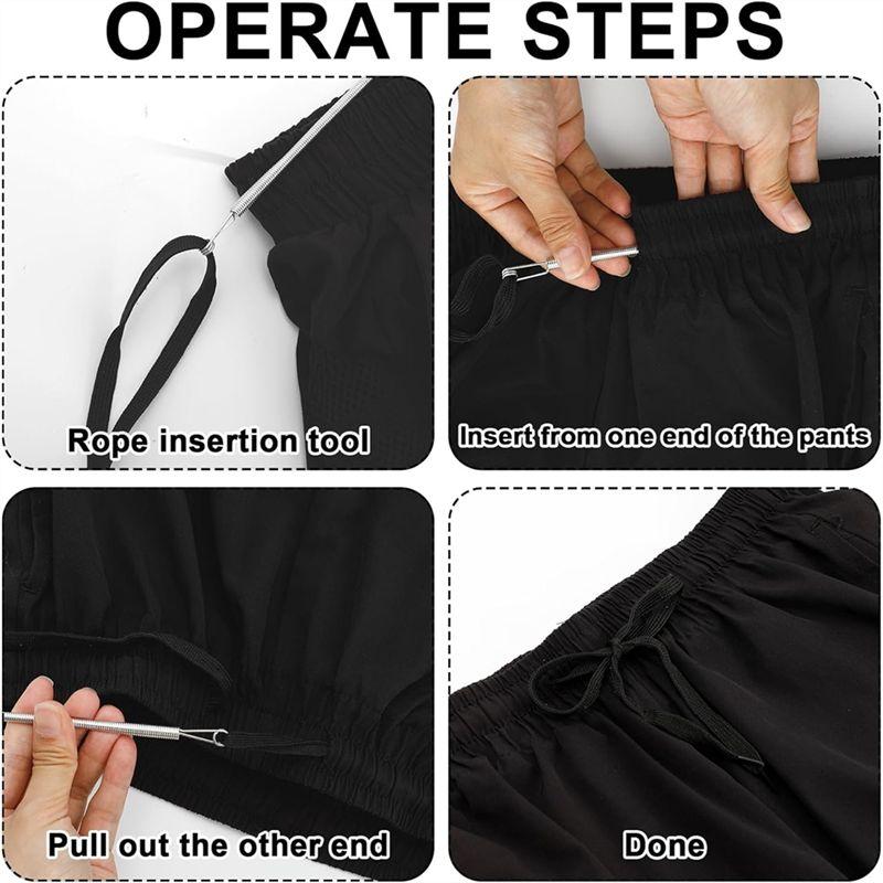 ABIY Spring Loop Drawstring Threader Tool For Sweatpants & Shorts - Bendable Metal Rope Threader Clip For Easy Sewing