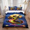 3pcs Dragon Fantasy Artwork Duvet Cover Set - Includes 1 Duvet Cover and 2 Pillowcases, No Quilt Core, All-Season Home Decor Yy251111092
