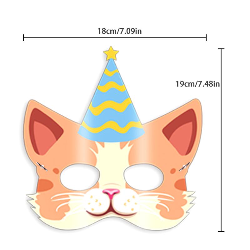 Fiesta de Cumpleaños Infantil Máscaras de Gato de Dibujos Animados Máscara Lindos Gatos Mascota Decoraciones para Fiestas Fiesta de Baby Shower Suministros de Decoración Facial