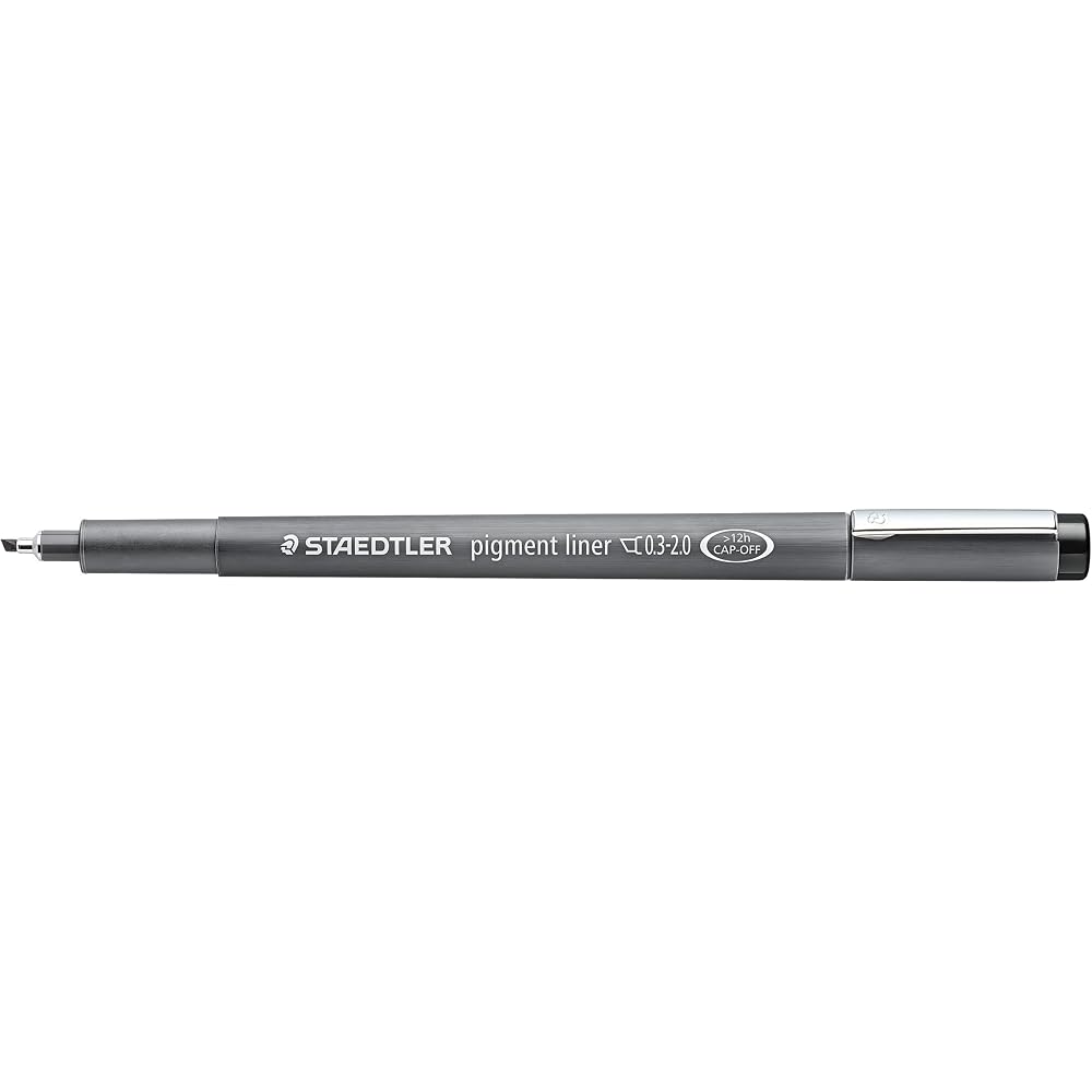 Caneta à Base de Água Staedtler Pigment Liner Hacha Preta 0,3-2mm 10 Unidades 308 C2-9