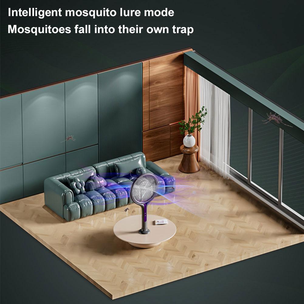 Rotating Head Bug Zapper Racket Electric Mosquito Killer Fly Swatter Trap USB Rechargeable Insect Killer with UV Lamp Bug Killer