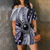 Women Plus Size Off Shoulder Short Sleeve Gem Printed Romper Purple Gray Black Loose Fit Side Pockets