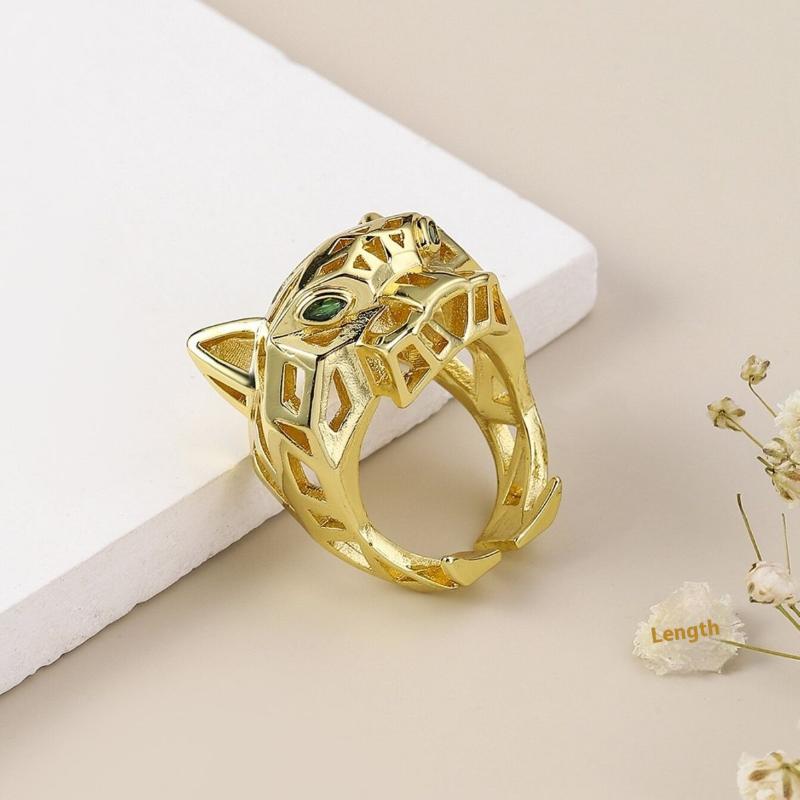 Creative Personalized 3D Animal Leopard Head Ring For Unisex Jewelry Accessories Gifts