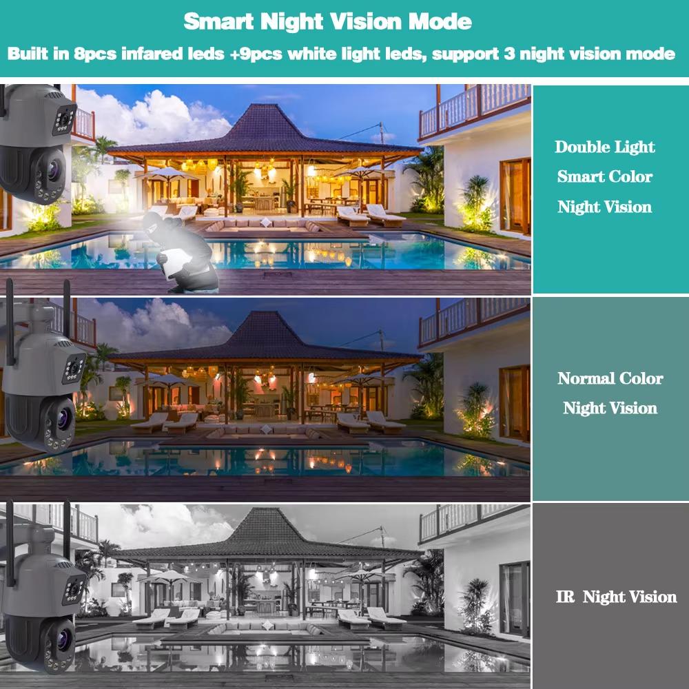 LS VISION 8MP Dual Lens Wifi PTZ Security Camera Outdoor 30X 50X Optical Zoom Human Detection Color Night Vision Video Surveillance Camera