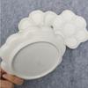White Ceramic Paint Palette Portable Porcelain Palette Plum Blossom Paint Plate  Watercolor Dish