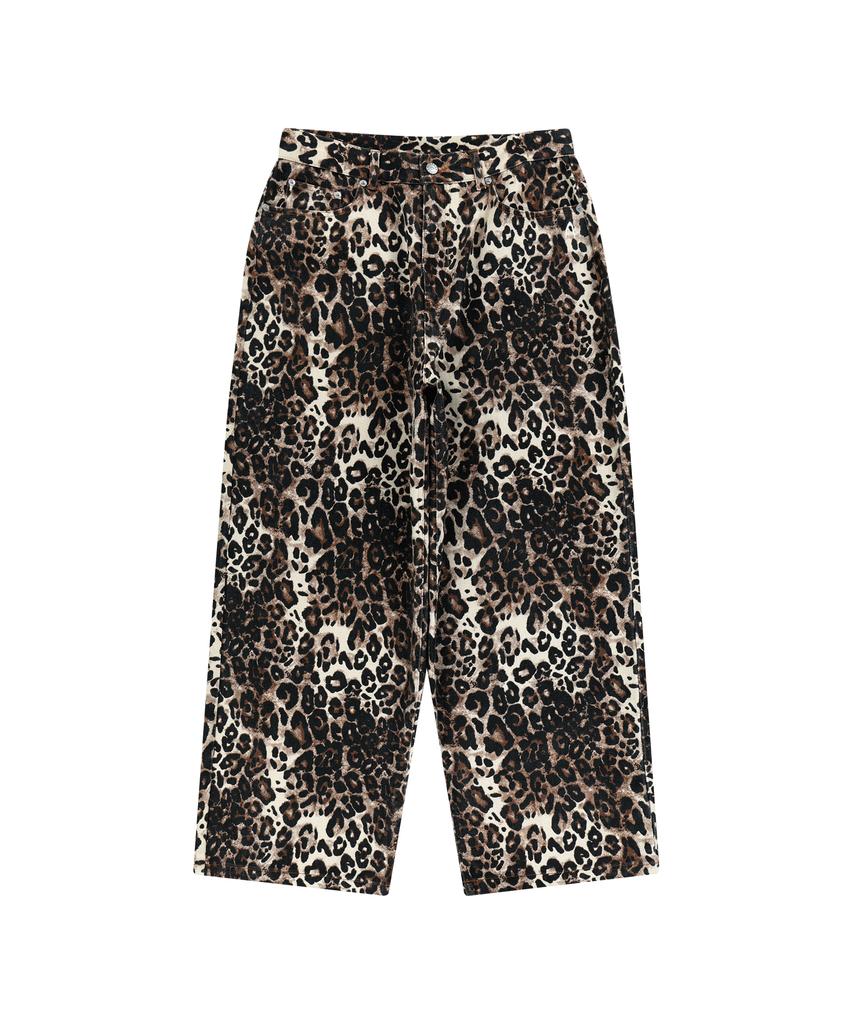 AAKAM Leopard Pattern Cotton Pants (Brown)