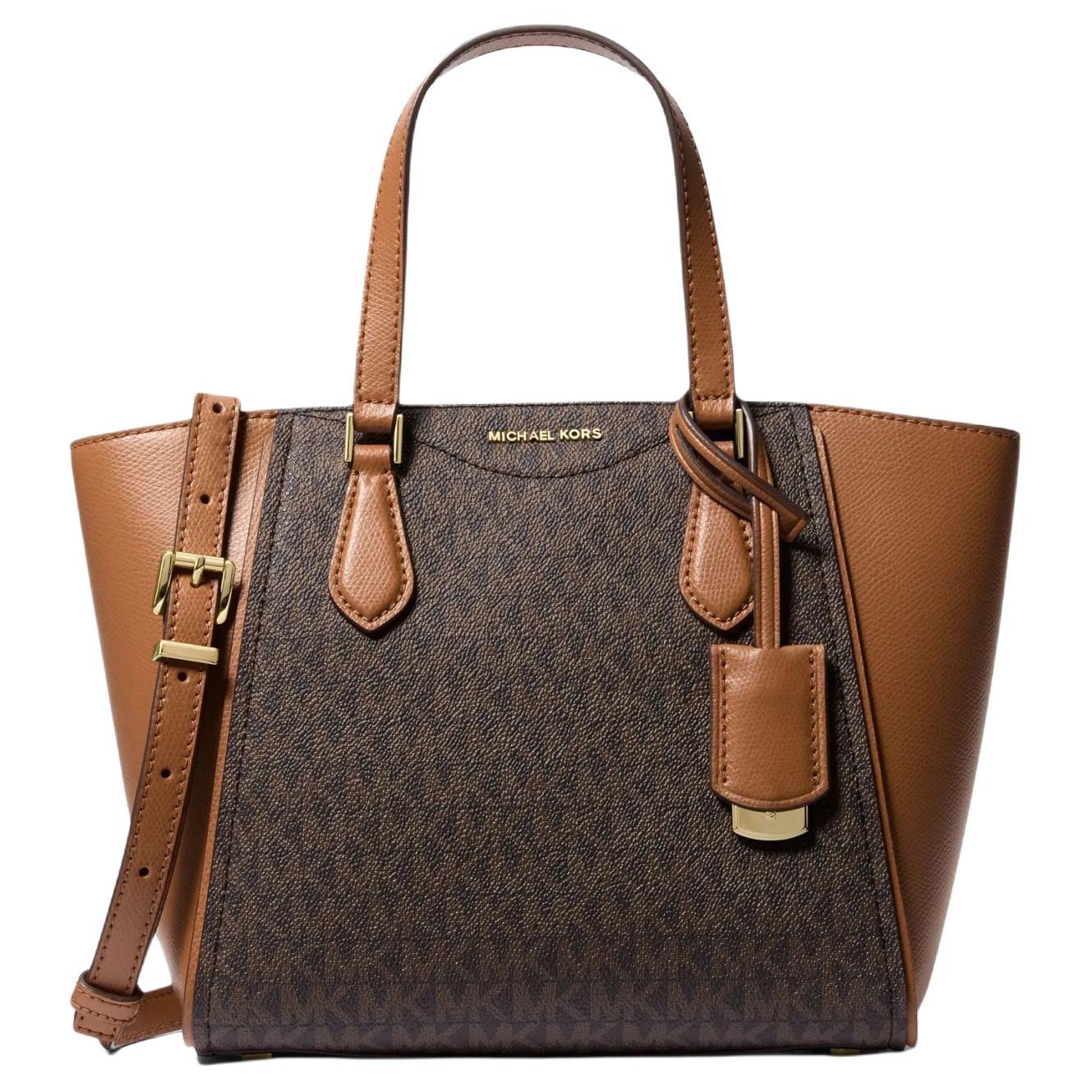 

Michael Kors Taryn Logo Print Faux Leather Shoulder Crossbody Handbag Small Women Handbags Dark-Brown Acorn-Brown 32F4GTBC1B-BRN/ACORN Basic Set (Bag+Dust Bag)