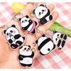 6pcs Stylish Panda Keychain Acrylic Keyring Bag Pendant Animal Lover Accessory Car Interior Decoration Handmade Present
