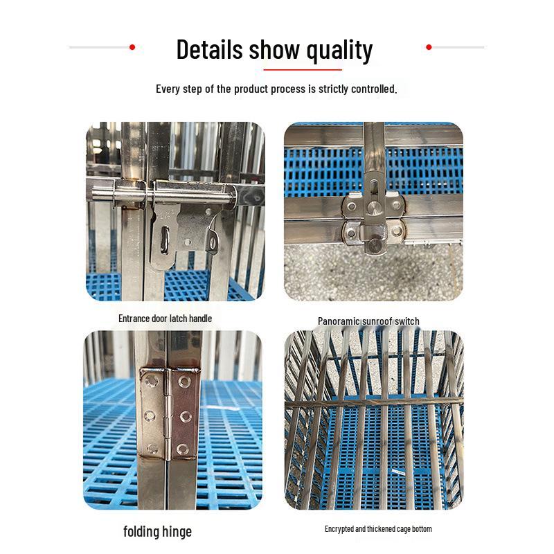 Foldable Stainless Steel Dog Cage for Medium/Large Breeds