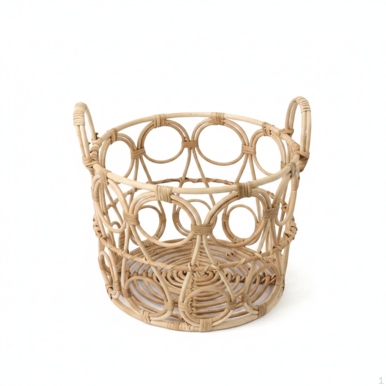Woven Basket with Handles Handwoven Rattan