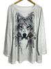 Autumn and Winter European and American Casual Hot Style Round Neck Long Sleeve Animal Print Women's Long Top