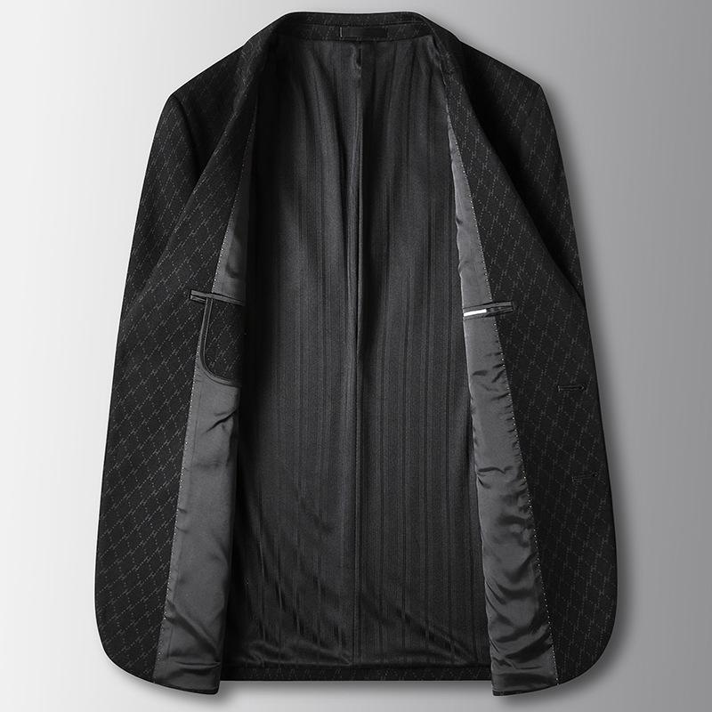 Men's Casual Suit Spring and Autumn Light Luxury Business Single West Middle-aged and Young People Single-breasted Korean Version Brocade Ammonia