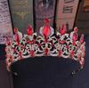 Red Black Crystal Wedding Tiara Bridal Crown For Wedding Bride Gold Rhinestone Crowns Headband Jewelry Hair Accessories
