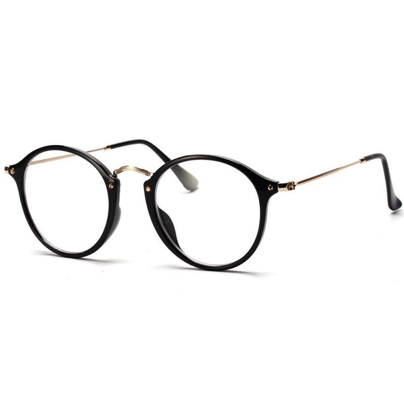 Blu-Ray Glasses Retro Eye Protection Personality Flat Mirror No Degree Black